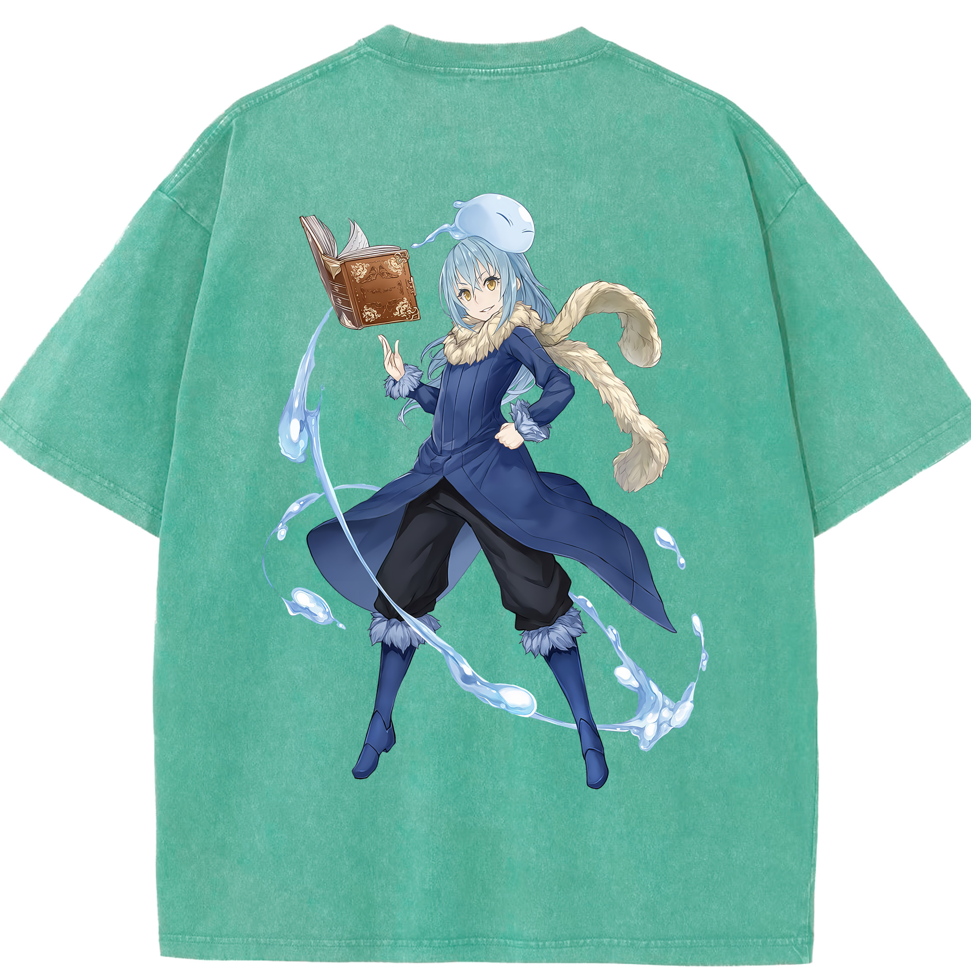 （画像用） 転スラ Regarding Reincarnated to Slime 綿100% ヴィンテージ風 半袖Tシャツ（背面プリント）